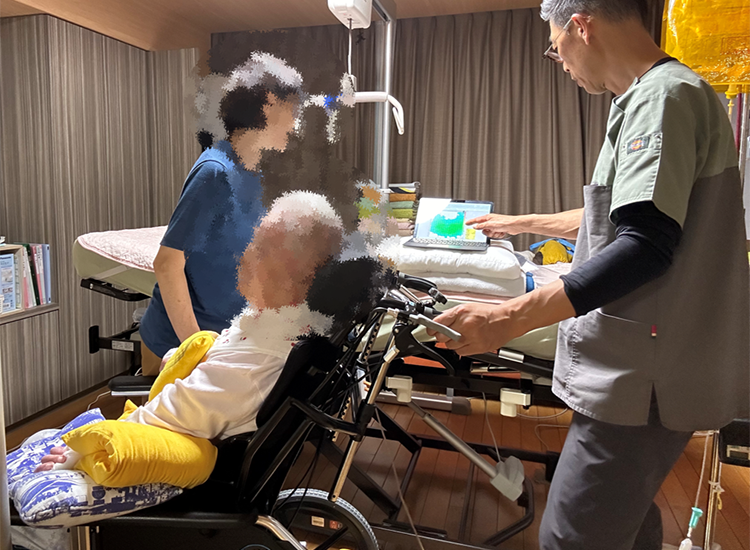 ティルトとリクライニング角度の違いによる車椅子座面の接触圧の変化1